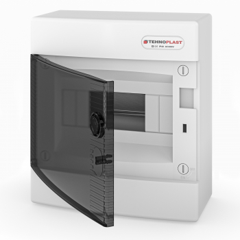 Sicherungskasten Aufputz IP40 1-Reihig 8-Module (Transparente Tür)